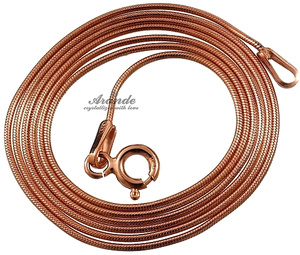 CHAIN 50 CM 24K ROSE GOLD PLATED STERLING SILVER SNAKE MADE IN ITALY