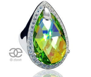 CRYSTALS SPECIAL RING PERIDOT ENCANTE STERLING SILVER 925