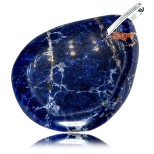 Naturalny Sodalit Elegancki Wisiorek Srebro 925 Unikat
