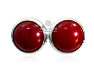 NATURAL RED CORAL BEAUTIFUL EARRINGS STERLING SILVER 925