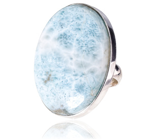 Naturalny Larimar Piękny Pierścionek Srebro Certyfikat R 10-26 Unikat
