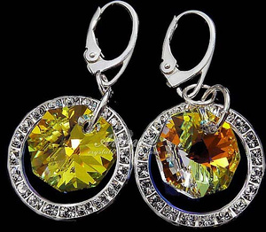 AURORA BEAUTIFUL EARRINGS CRYSTALS CRYSTALS SILVER