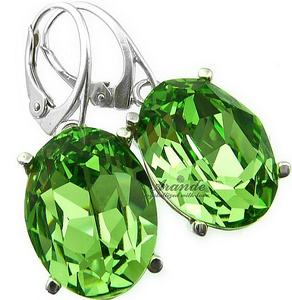 PERIDOT EARRINGS CRYSTALS CRYSTALS STERLING SILVER