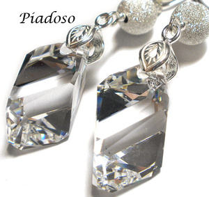 Kryształy Piękny Ozdobny Komplet Srebro Crystal