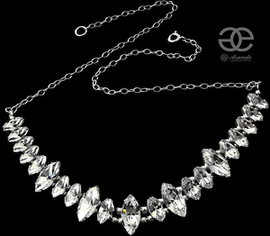 CRYSTALS BEAUTIFUL WEDDING NECKLACE CRYSTAL NAVI STERLING SILVER