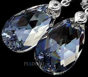 CRYSTALS BEAUTIFUL EARRINGS PENDANT MOONIGHT STERLING SILVER 925