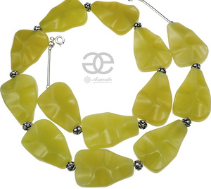 OLIVE JADE BEAUTIFUL SILVER NECKLACE