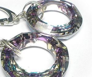 Kryształy piękne kolczyki SREBRO VITRAIL LIGHT