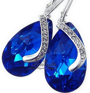 Kryształy SPECIAL kolczyki BLUE COMET SENTI SREBRO