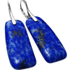 Lapis Lazuli Naturalne Piękne Kolczyki Srebro