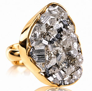 PYRITE BEAUTIFUL RING STERLING SILVER SIZE 10-20 (1) (1) (1) (1) (1) (1) (1) (1) (1)