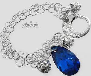 Kryształy Piękna Bransoletka Blue Comet Srebro