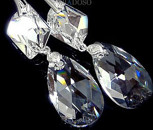 Kryształy Piękne Długie Kolczyki Crystal 28+20