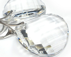 Kryształy Piękne Duże Kolczyki Srebro Crystal 28Mm
