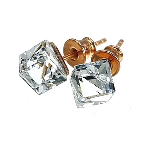 CRYSTALS AURORA CUBE EARRINGS STERLING SILVER HANDMADE CERTIFICATE (1) (1) (1)