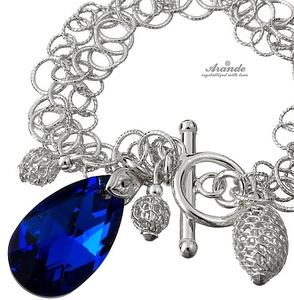 Kryształy ozdobna bransoletka BLUE COMET SREBRO