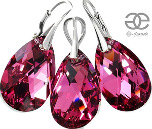 NEWEST EARRINGS+PENDANT CRYSTALS CRYSTALS *ROSE COMET* STERLING SILVER 925