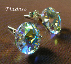 CRYSTALS UNIQUE EARRINGS AURORA STERLING SILVER 925