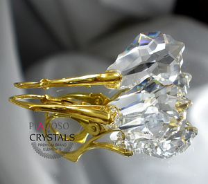 Kryształy piękne kolczyki ZŁOTE SREBRO 16CR