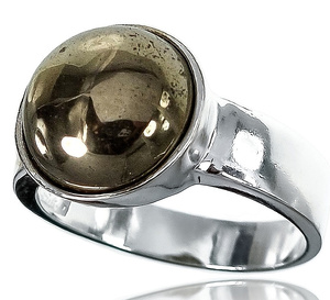 PYRITE BEAUTIFUL RING STERLING SILVER SIZE 10-20 (1) (1) (1)