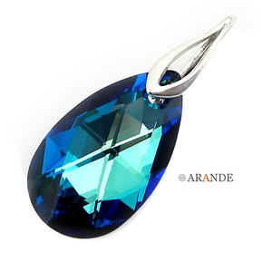 Kryształy Przepiękny Wisiorek Blue Srebro