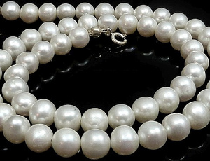 GENUINE WHITE PEARLS NATURAL BEAUTIFUL NECKLACE STERLING SILVER
