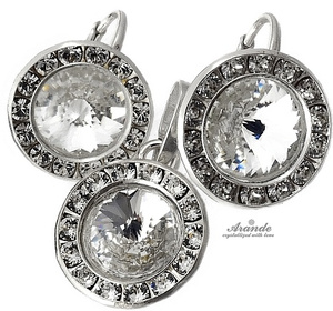 CRYSTALS *CRYSTAL PARIS RING* EARRINGS PENDANT CHAIN STERLING SILVER 925