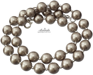 NEW CRYSTALS PEARLS NECKLACE *PLATINUM* STERLING SILVER 925 CERTIFICATE
