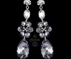 CRYSTALS UNIQUE EARRINGS COMET STERLING SILVER 925