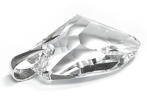 Kryształy SREBRO WISIOREK duży kryształ 39 mm