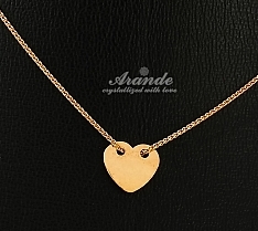 BEAUTIFUL NECKLACE SENSATION HEART ROSE GOLD PLATED STERLING SILVER
