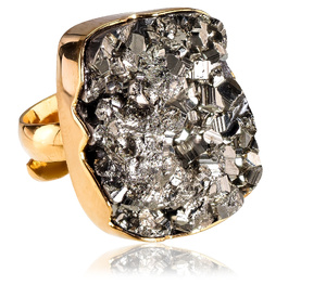 PYRITE BEAUTIFUL RING STERLING SILVER SIZE 10-20 (1) (1) (1) (1) (1) (1) (1) (1)