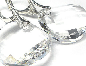 Kryształy piękne kolczyki SREBRO Crystal