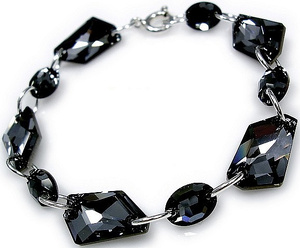 CRYSTALS CRYSTALS BRACELET *SILVER NIGHT* STERLING SILVER CERTIFICATE