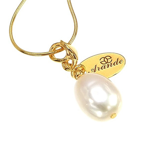 CRYSTALS PEARL PENDANT GOLD PLATED STERLING SILVER WEDDING (1)