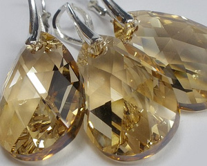 Kryształy duży komplet Srebro Golden SHADOW 22MM