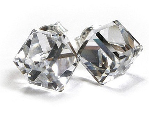 Kryształy Kolczyki Srebro Certyfikat Crystal