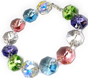 CRYSTALS CRYSTALS COLORFUL BRACELET STERLING SILVER CERTIFICATE