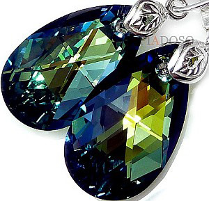 Piękny Komplet Kryształy SAHARA Certyfikat SREBRO