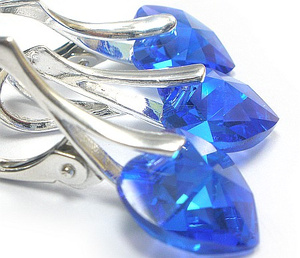 Kryształy piękny komplet SREBRO Sapphire