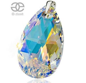 CRYSTALS SPECIAL LARGE PENDANT AURORA 50 MM STERLING SILVER