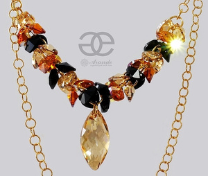 GOLDEN NAWI NECKLACE CRYSTALS CRYSTALS SILVER
