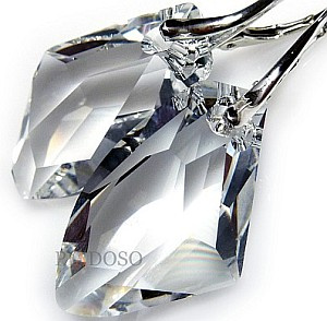 Piękny Komplet Kryształy Crystals 27 Srebro