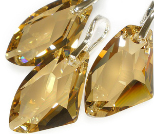 Kryształy Duży Komplet Golden Srebro Certyfikat