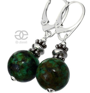 TURQUOISE AFRICAN EARRINGS SILVER