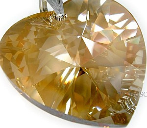 Kryształy duży wisiorek GOLDEN HEART 40MM