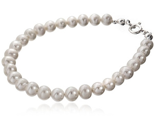 GENUINE WHITE PEARLS NATURAL BEAUTIFUL BRACELET STERLING SILVER 925