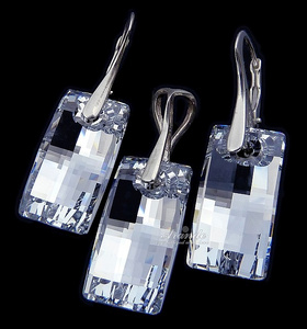CRYSTALS UNIQUE EARRINGS PENDANT  *URBAN COMET* STERLING SILVER 925