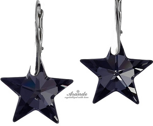 Kryształy piękne kolczyki NIGHT STAR SREBRO