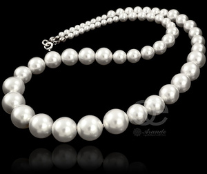 WHITE PEARLS NECKLACE CRYSTALS STERLING SILVER